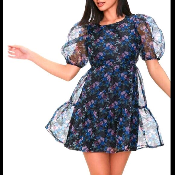 Forever 21 floral organza dress, medium - Picture 1 of 10